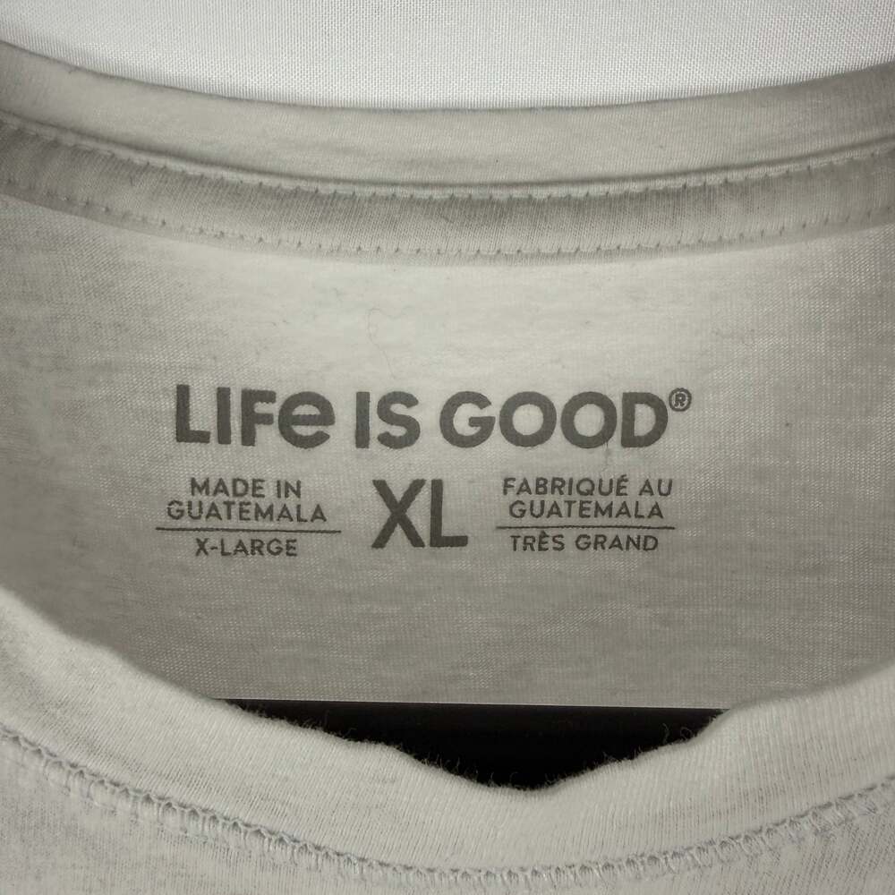 Life is Good Men's Vintage LIG Coin Circle Logo Crusher T-Shirt XL White - Picture 2 of 6